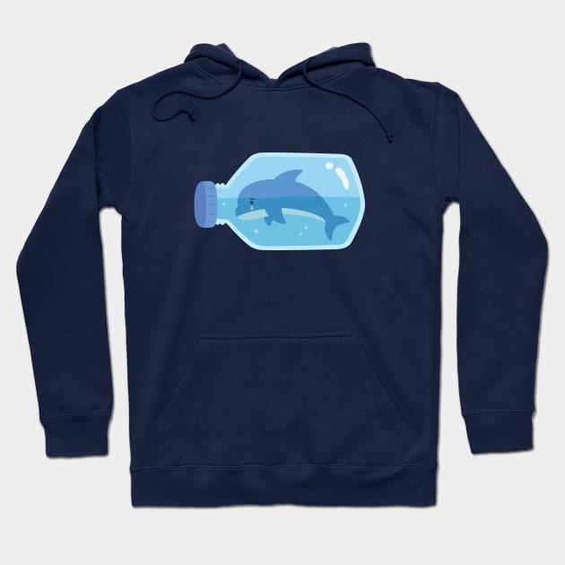 Sad Dolphin Trapped In Plastic Bottle Hoodie by rustydoodle